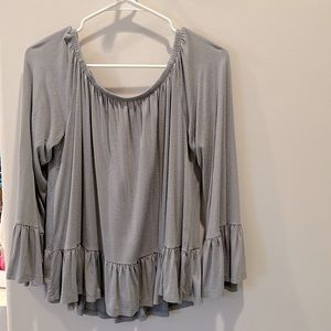 Green blouse with bell sleeves